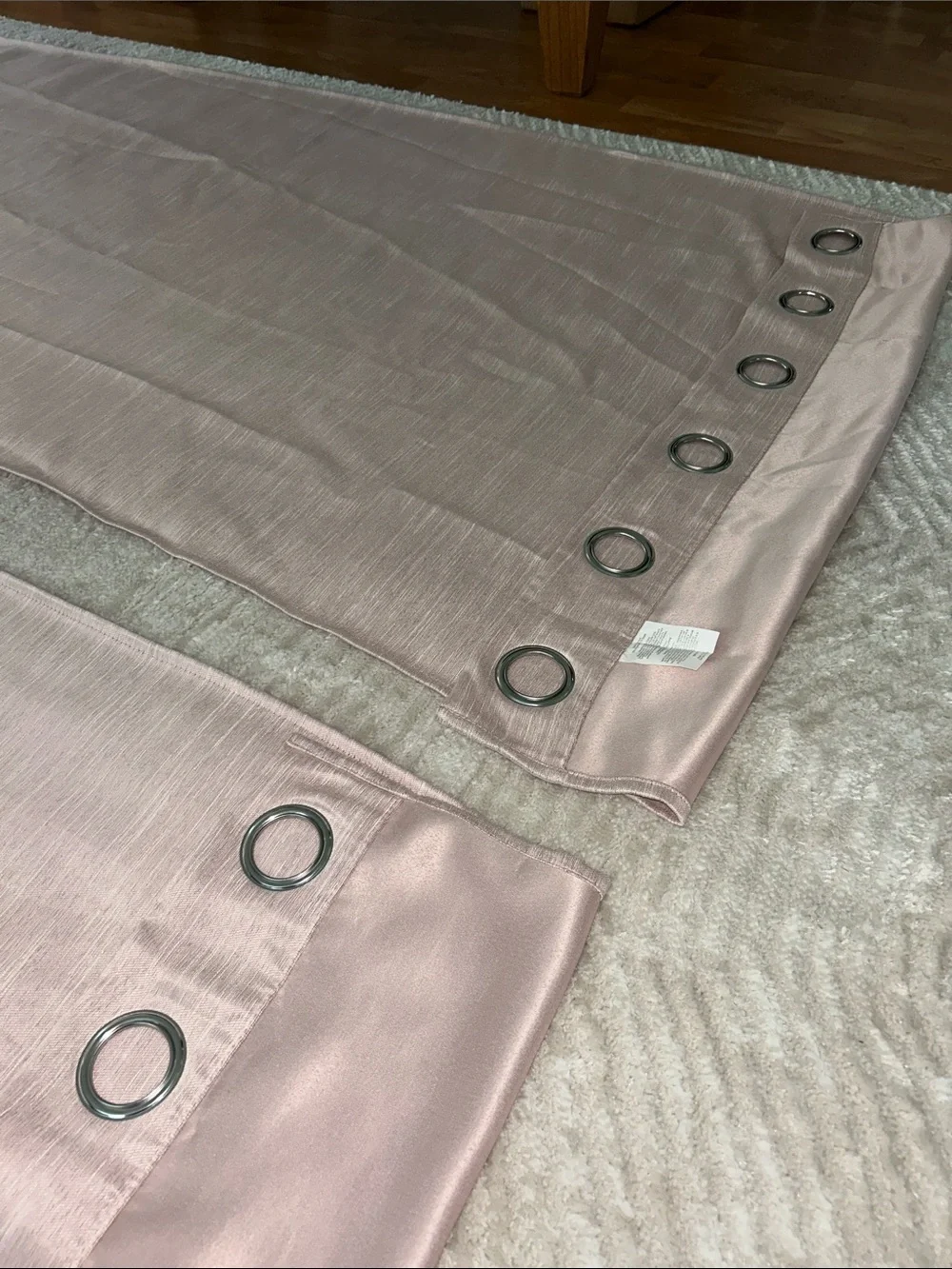Four Dusty Pink Grommet Curtains